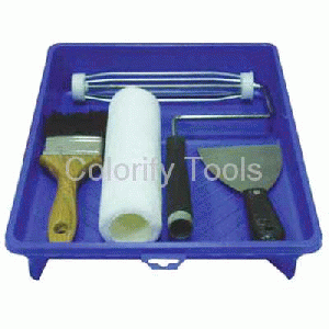 Painting Tools: paint roller, paint brush, paint tray, extension pole, putty knife, trowel
